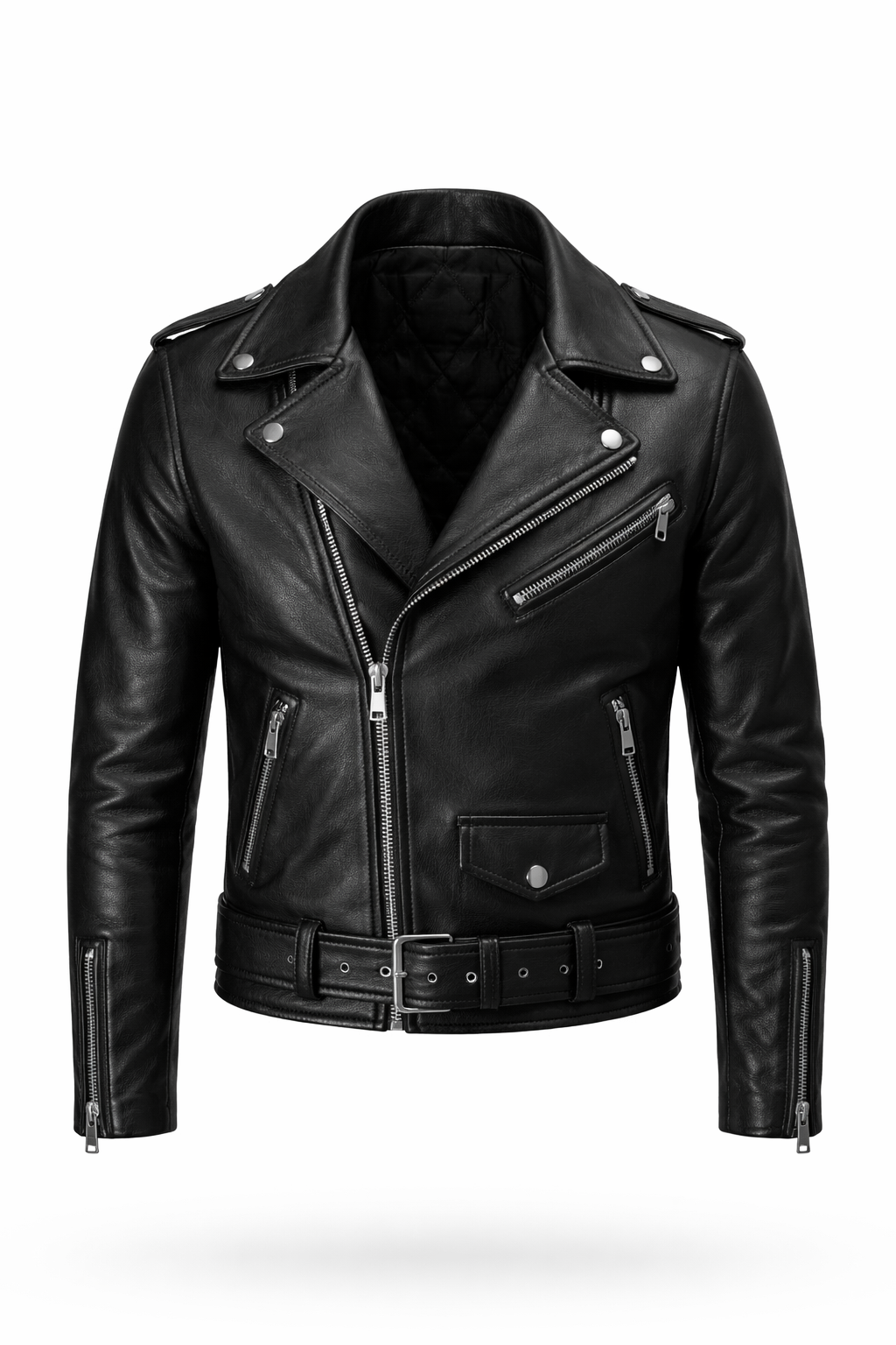 Classic Black Biker Leather Jacket